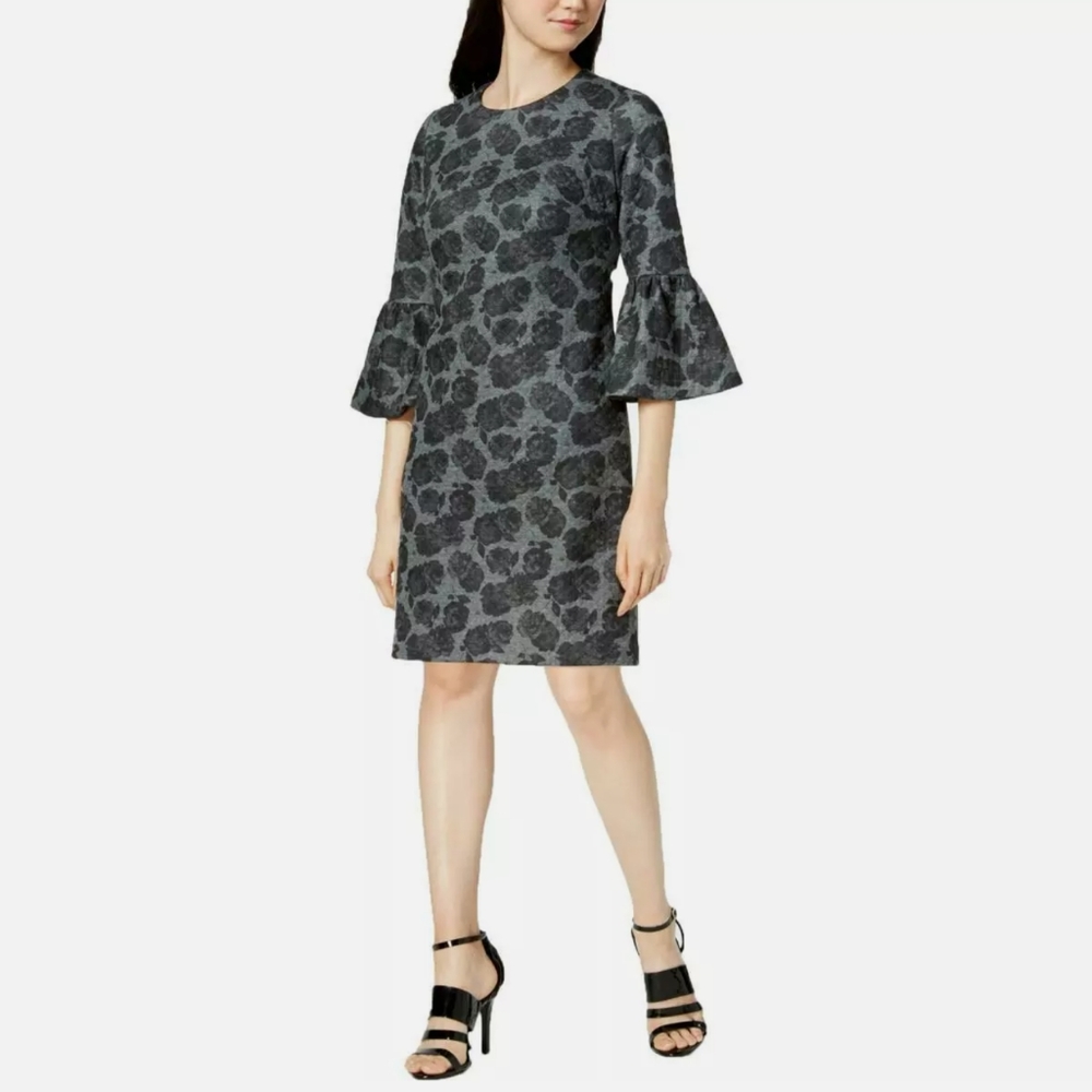 Calvin Klein Womens Gray Floral Ponte Wear to Work